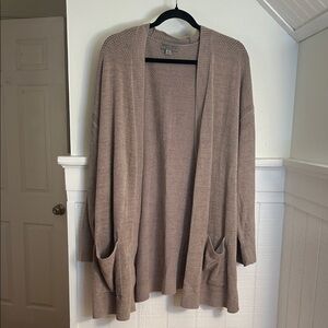 Barefoot Dreams Cozy Chic Ultra Lite 1X Tan Cozy Cardigan, like new!